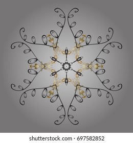 Winter christmas snow flat crystal element. Vector illustration. Snowflake vector background color. Weather illustration ice collection. Xmas frost snow flake isolated silhouette symbol.