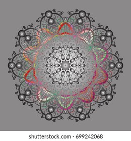 Winter christmas snow flat crystal element. Vector illustration. Snowflake vector icon colored background color. Weather illustration ice collection. Xmas frost snow flake isolated silhouette symbol.