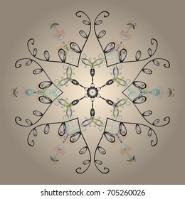 Winter christmas snow flat crystal element. Weather illustration ice collection. Xmas frost snow flake isolated silhouette symbol. Vector illustration. Snowflake vector icon colored background color.