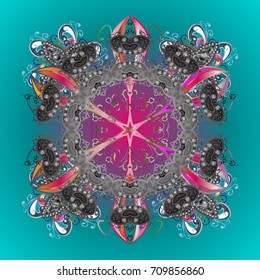 Winter christmas snow flat crystal element. Weather illustration ice collection. Xmas frost snow flake isolated silhouette symbol. Vector illustration. Snowflake vector background color.