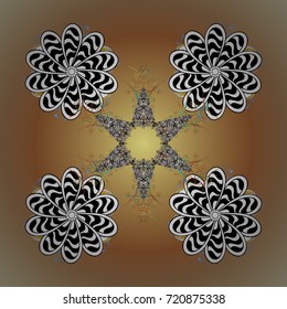 Winter christmas snow flat crystal element. Snowflake vector icon background color. Xmas frost snow flake isolated silhouette symbol. Weather illustration ice collection. Vector illustration.