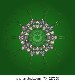 Winter christmas snow flat crystal element. Xmas frost snow flake isolated silhouette symbol. Vector. Weather illustration ice collection. Snowflake vector icon background green, gray white color.
