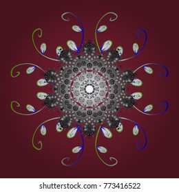Winter christmas snow flat crystal element. Vector. Snowflake vector icon background red, gray and white color. Weather illustration ice collection. Xmas frost snow flake isolated silhouette symbol.