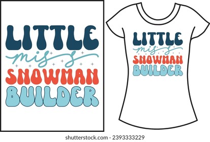 Winter Christmas Snow vector t shirt design. Christmas retro color shirt.