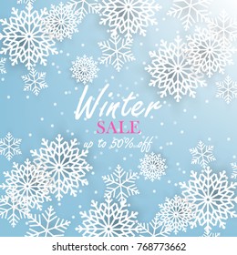  Winter christmas snowflake sale banner Vector illustrations of season online shopping website and mobile website banners, posters, newsletter designs, ads, coupons, social media banners.