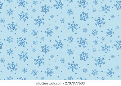 Patrón transparente de copos de nieve de invierno, Navidad; perfecto para proyectos temáticos de vacaciones como papel de regalo, tarjetas de vacaciones o fondos digitales - Ilustración vectorial
