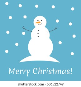 Winter Christmas snowman card. Vector illustration