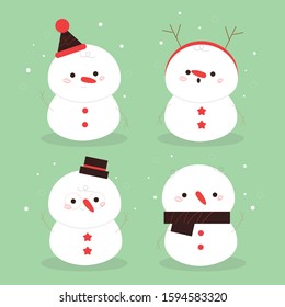 winter christmas snowman vector  art