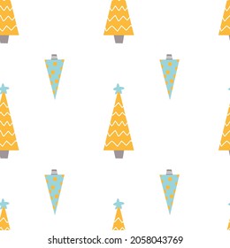 Las navidades de invierno abundan el pino patrón vectorial sin fisuras para envolver el fondo del papel. 