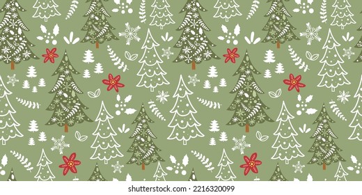 Winter and Christmas Themed Seamless Pattern