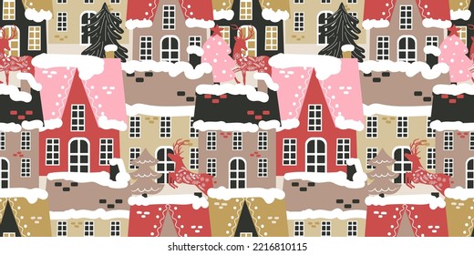 Winter and Christmas Themed Seamless Pattern