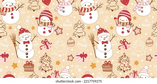 Winter and Christmas Themed Seamless Pattern