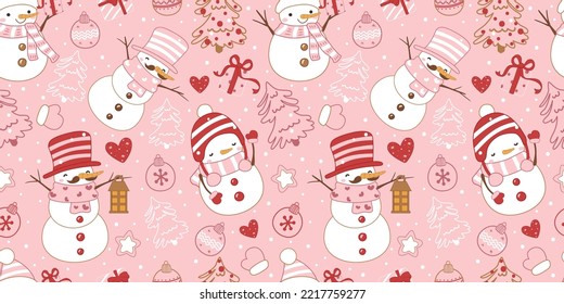 Winter and Christmas Themed Seamless Pattern