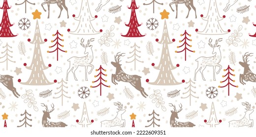 Winter and Christmas Themed Seamless Pattern
