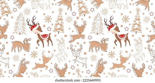Winter and Christmas Themed Seamless Pattern