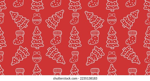 Winter and Christmas Themed Seamless Pattern