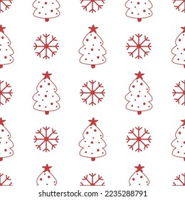 Winter and Christmas Themed Seamless Pattern