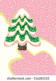 Winter, Christmas tree with snowflake