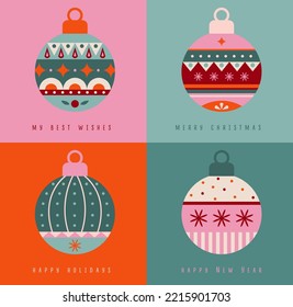 Winter Christmas tree toys ball set background