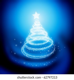 Winter Christmas Tree. Vector illustration.