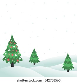 winter with christmas trees