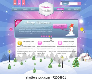 Winter - Christmas Website Design Vector Elements