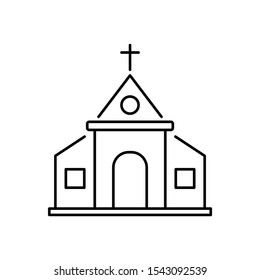 Winter church icon. Simple line, outline vector of Christmas icons for ui and ux, website or mobile application