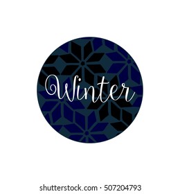  winter circle emblem vector sign