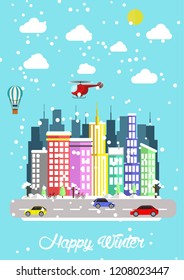 Winter in city