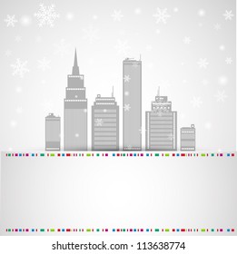 Winter in a city. Vector
