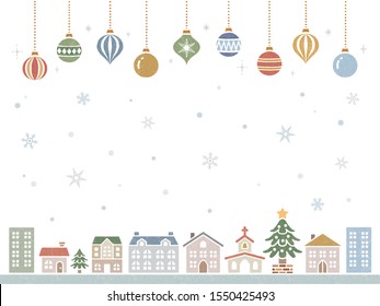 Winter cityscape and Christmas decoration
