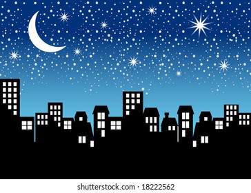 Winter Cityscape (Vector)