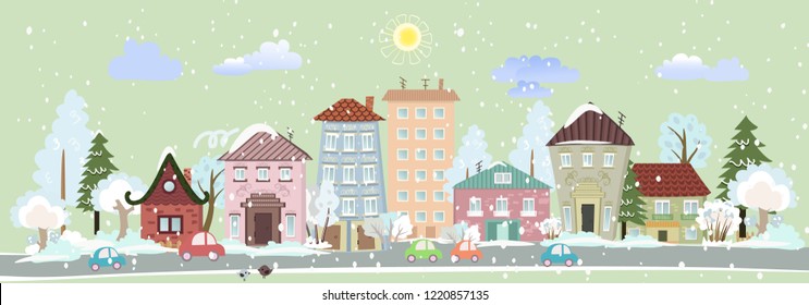 winter cityscape for your design