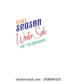 Winter Clearance Sale flyers set with hand lettering for business, commerce, promotion and advertising. Discount 50 percent off. Vector illustration. Special Offer Shop Now Banner