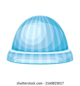 Winter Clothes with Blue Knit Cap or Hat as Warm Outerwear and Head Protection Against Cold Weather Vector Illustration