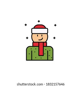 winter clothes, Christmas line icon. Elements of New Year, Christmas illustration. Premium quality graphic design icon. Can be used for web, logo, mobile app, UI, UX