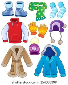 Winter clothes collection 3 - eps10 vector illustration.