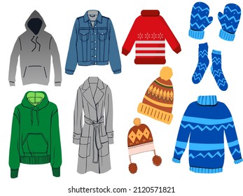 Winter Clothes Collection Vector Design