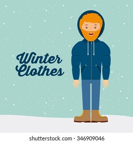 winter clothes design, vector illustration eps10 graphic 
