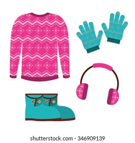 winter clothes design, vector illustration eps10 graphic 