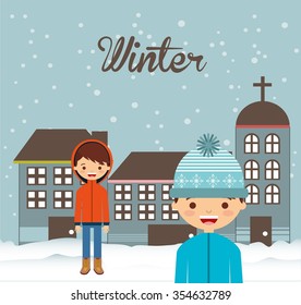 winter clothes design, vector illustration eps10 graphic 