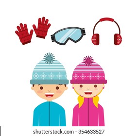 winter clothes design, vector illustration eps10 graphic 