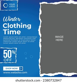 Winter Clothes Discount Time Sale Poster