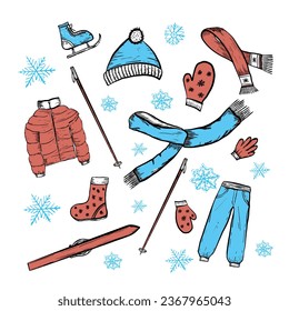 Winter clothes elements set news