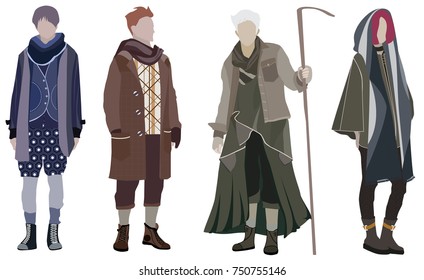 winter clothes fashion vector.