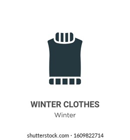 Winter clothes glyph icon vector on white background. Flat vector winter clothes icon symbol sign from modern winter collection for mobile concept and web apps design.