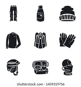Winter clothes icon set. Simple set of 9 winter clothes vector icons for web design isolated on white background