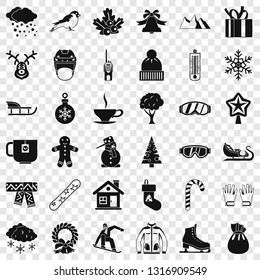 Winter clothes icons set. Simple style of 36 winter clothes vector icons for web for any design