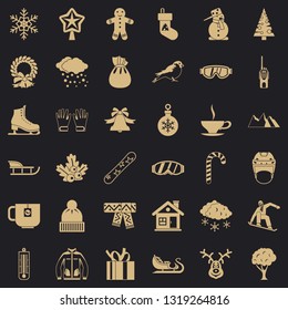 Winter clothes icons set. Simple style of 36 winter clothes vector icons for web for any design
