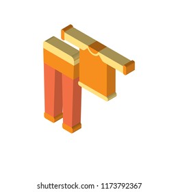 Winter clothes isometric left top view 3D icon